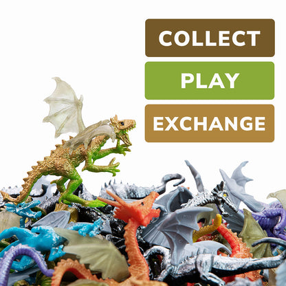 Dragon Toys - 24 Pcs Dragon Playset in The Box - Dragon Figurine for Party Favors - Classroom Prizes Pinata Stuffers - Dragon Toy Goodie Bag Supplies - Bulk Gifts for Kids - Easter Gifts for Kids