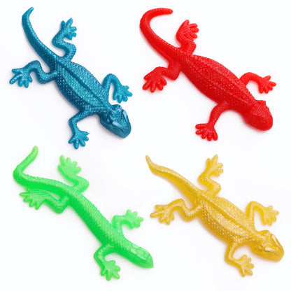 Lizard Stretchy Toy for Kids - 4” Reptile Toys for Party Favors, Sensory Toys - Treasure Box Prizes - Stretchy Strings - Easter Toys