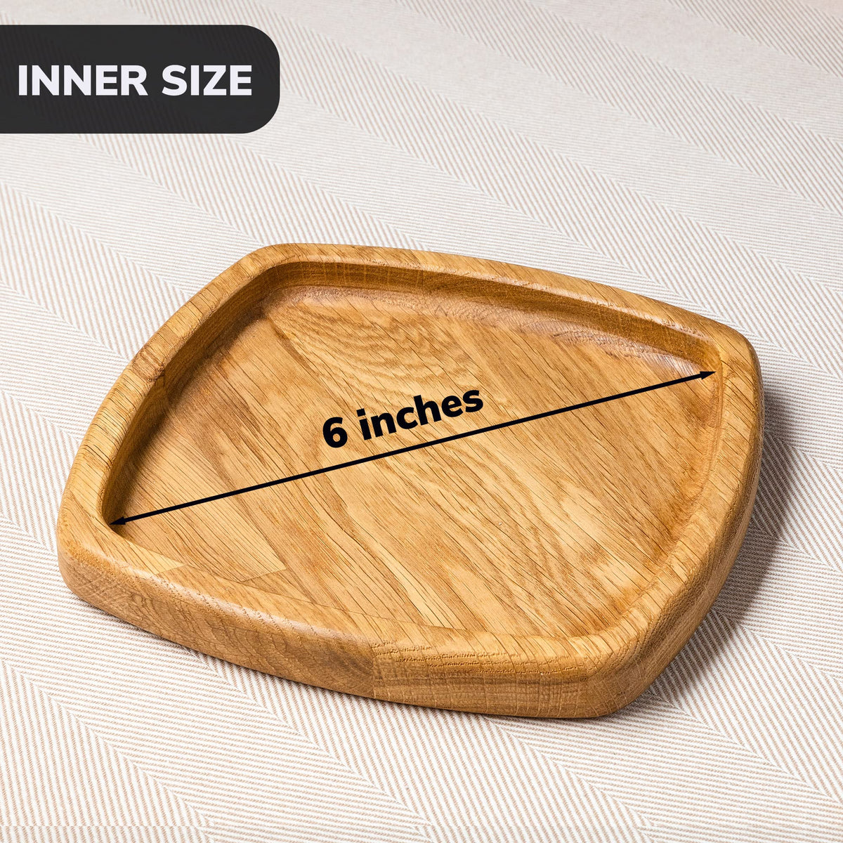 Square Appetizer Plates - 6 Inch Square Plates - Oak Eco Friendly Plates - Saucer Trays for Plants - Square Plate