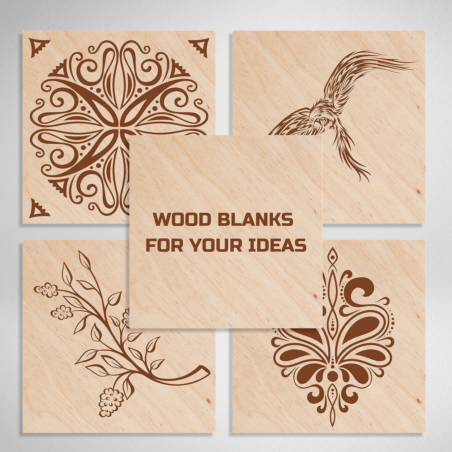 4x4 Plywood Squares - 12 Pcs Birch Wood Squares - 4 Inch Tiles - Thin Wood for Wood Burning Projects - Crafting Plywood Wooden Pieces to Paint