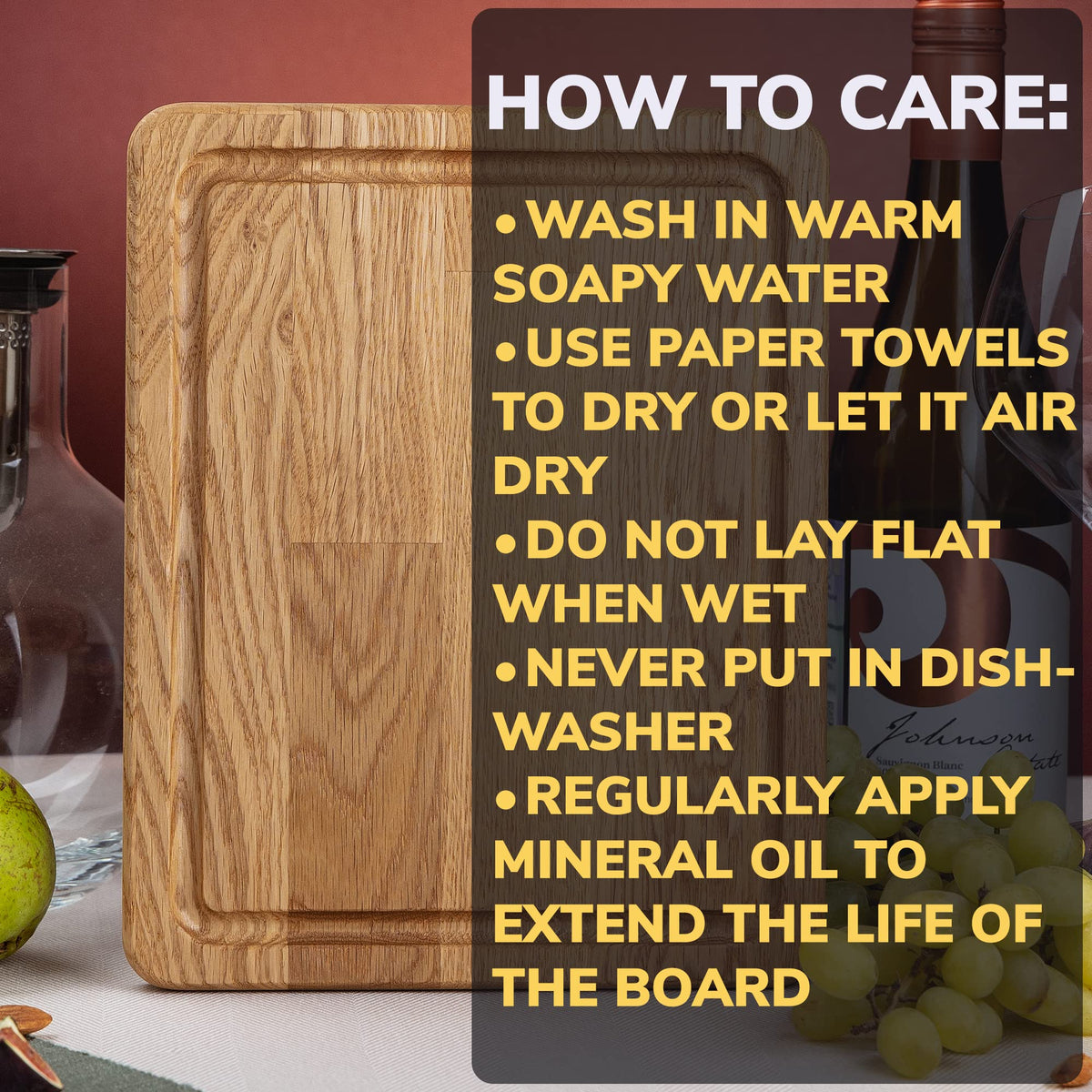Cutting Board - 10x8 Inches Small Wood Cutting Board - Oak Cutting Board - Real Wood Cutting Board - Chopping Board for Kitchen