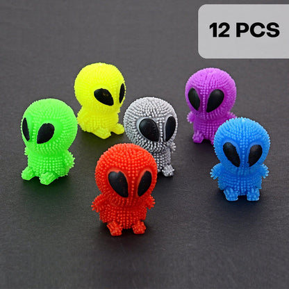 Mini Alien Toys Bulk 1.75 Inch - Easter Egg Fillers - Funny Squishy Toys for Party Favors, Goody Bags, Classroom Prizes Variation