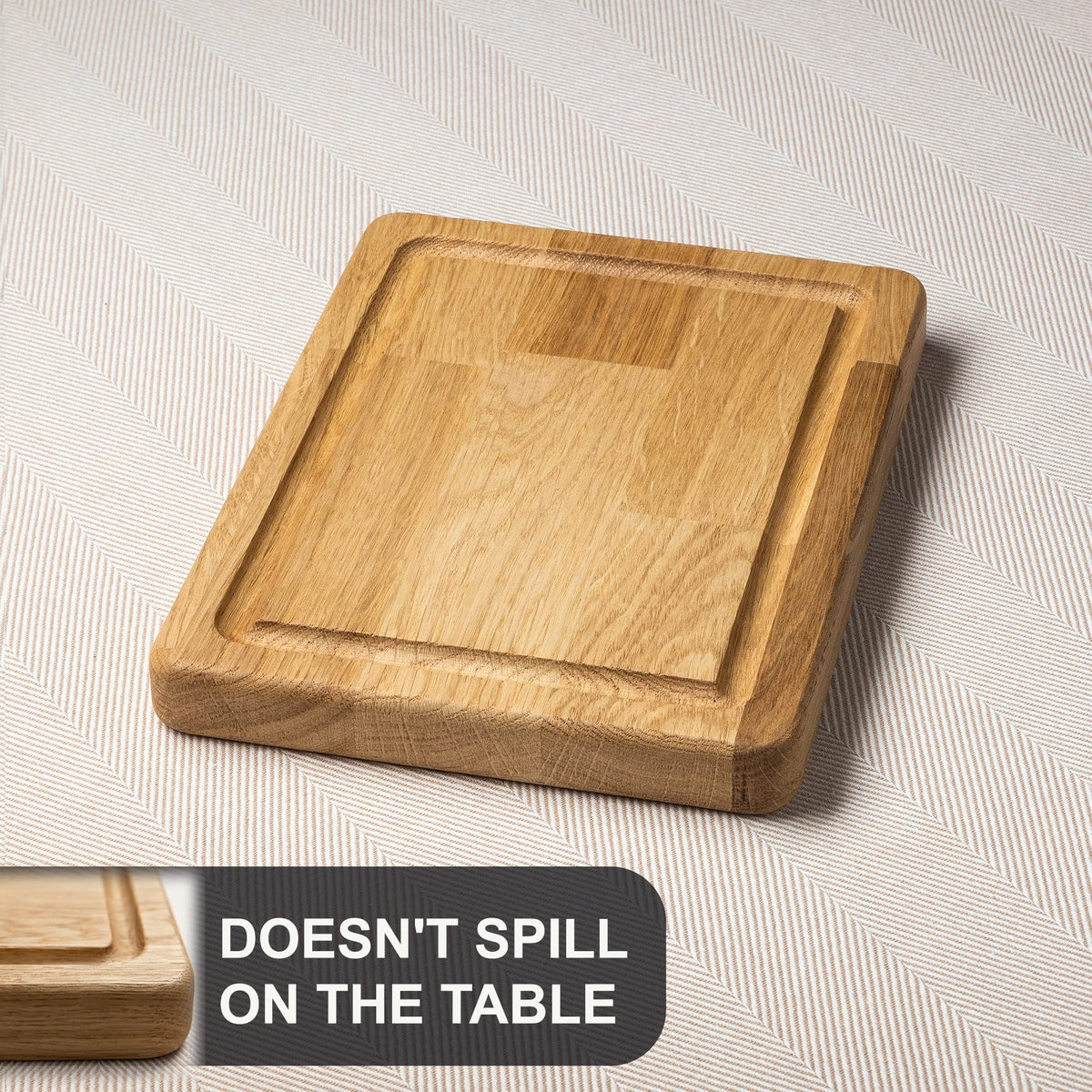 Cutting Board - 8x6 Inches Small Wood Cutting Board - Oak Cutting Board - Real Wood Cutting Board - Chopping Board for Kitchen