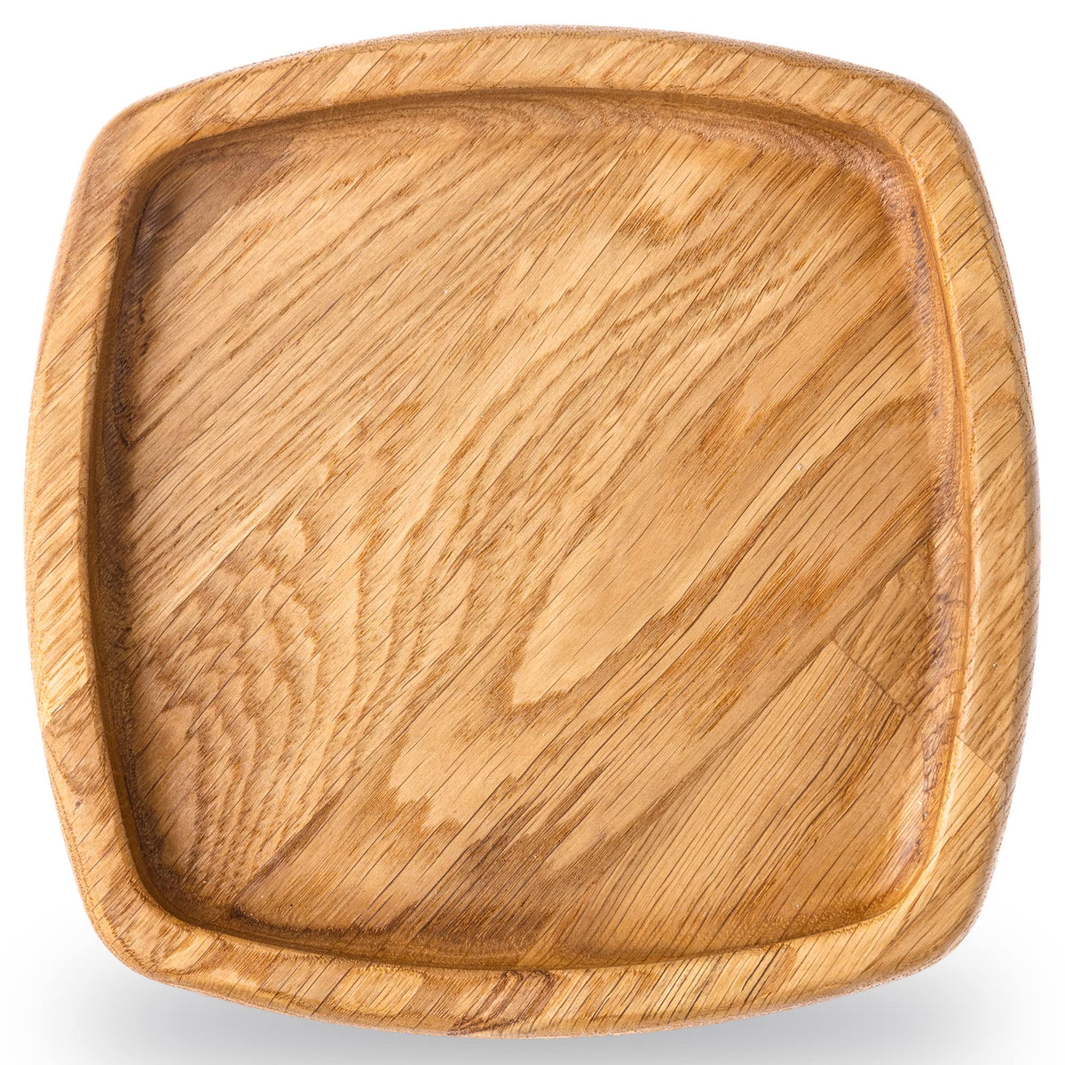 Square Appetizer Plates - 6 Inch Square Plates - Oak Eco Friendly Plates - Saucer Trays for Plants - Square Plate