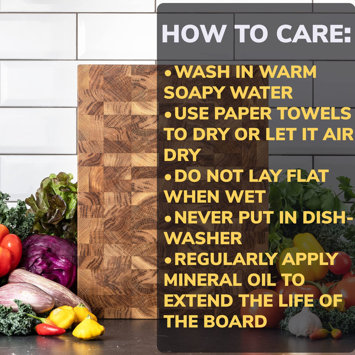 16x12 Inches Oak End Grain Cutting Board - Meat Cutting Chopping Board - Thick Large Cutting Board for Kitchen - Heavy Duty Cutting Board - Black Wood