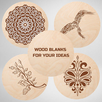 16'' Wood Circles 5 Pcs Birch Rounds - Plywood Circle Cutouts - Wooden Circles for Crafts - Wood Boards for Painting - Craft Blanks for Wood Burning