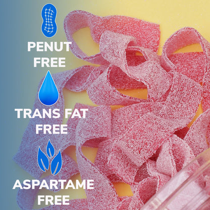 Sour Candy Belts - Candy Sour Strips - 1.3 LB Bulk Candies Sour Belts - Sour Ribbons - Sour Cotton Candy Ribbons - Peanut Free