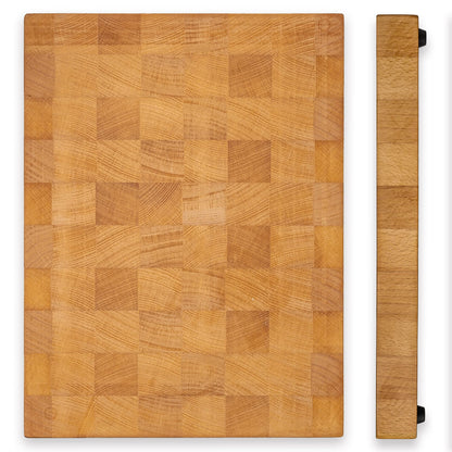 16x12 Inches Block Beech Cutting End Grain Cutting Board - Meat Cutting Chopping Board - Thick Large Cutting Board for Kitchen - Black Wood
