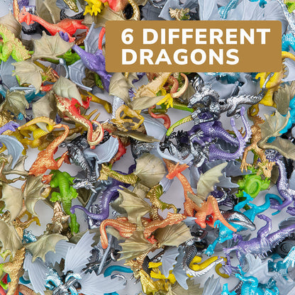 Dragon Toys - 24 Pcs Dragon Playset in The Box - Dragon Figurine for Party Favors - Classroom Prizes Pinata Stuffers - Dragon Toy Goodie Bag Supplies - Bulk Gifts for Kids - Easter Gifts for Kids