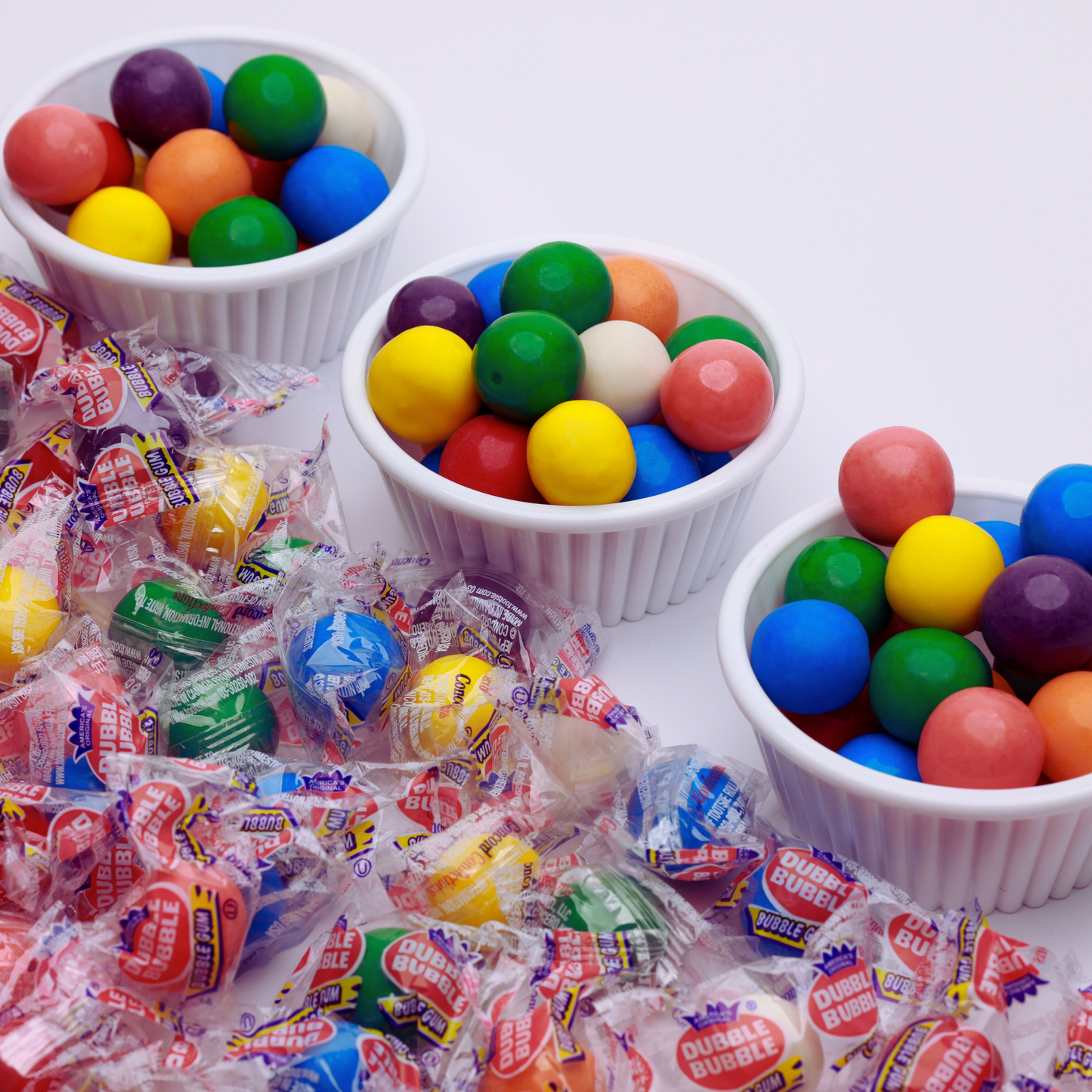 60 Pcs of Individually Wrapped Gumballs - 12 Oz Bag - Assorted Flavors