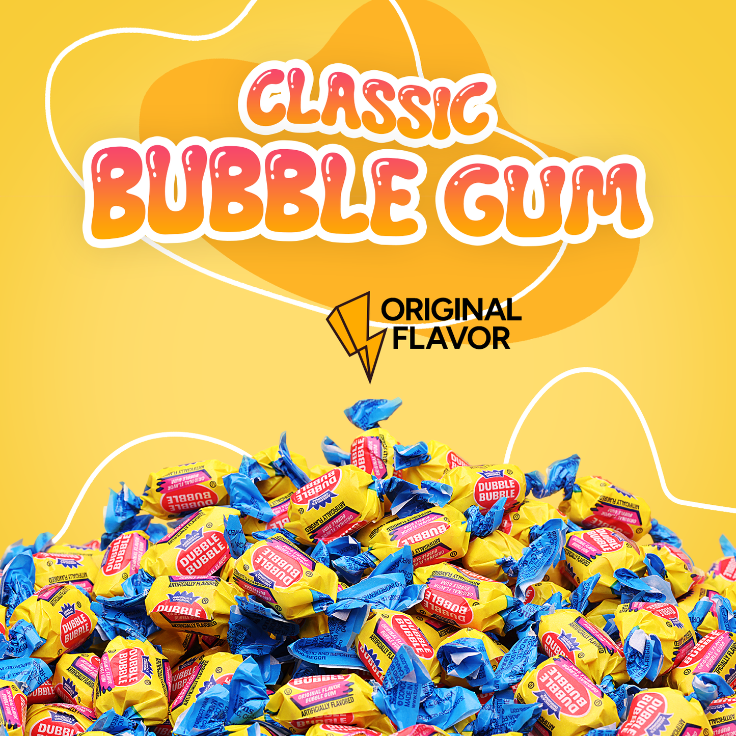 Dubble Bubble Chewing Gum - Classic Flavor - 50 Pcs (12 Oz) Individually Wrapped Bubblegum