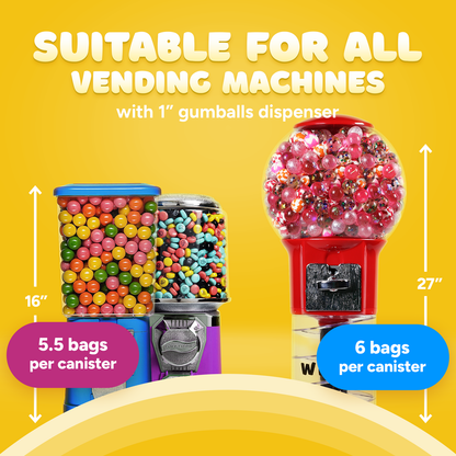 Gumballs for Gumball Machine - 1" Inch Strawberry-Banana Flavored Bubble Gum - 1.7 LB Bag