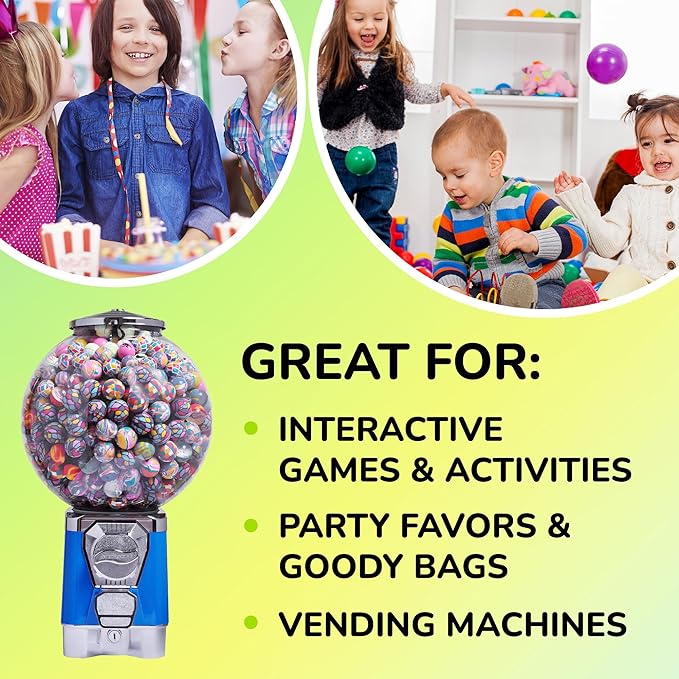 Entervending Bouncy Balls - 100 Pcs Small Bouncing Balls - Assorted Colors 1" Bounce Balls - Frosty Style Bouncing Balls for Kids - Vending Machine Toys - Bouncy Ball Vending Machine Refill in Bulk