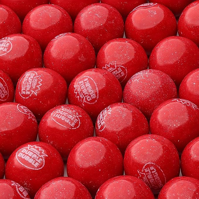 Gumballs in Jar - 1 Inch Large Gumballs - Cherry Flavored Bubble Gum - Green Kids Gum - Gumballs for Kids - 9 OZ