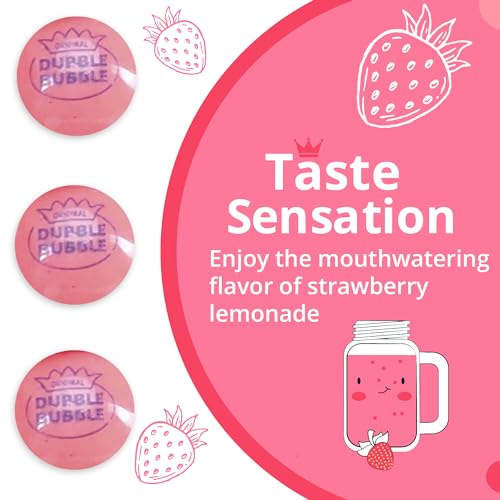 Gumballs in Jar - 1 Inch Large Gumballs - Pink Lemonade Flavored Bubble Gum Pink Gumballs - Kids Gum - Gumballs for Kids - 9 OZ