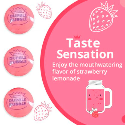Gumballs in Jar - 1 Inch Large Gumballs - Pink Lemonade Flavored Bubble Gum Pink Gumballs - Kids Gum - Gumballs for Kids - 9 OZ