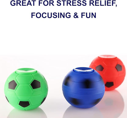 Entervending Fidget Spinners - 2 Inch Stress Balls - 100 Pcs Soccer Party Favors for Kids - Mini Fidget Spinners - Classroom Prizes