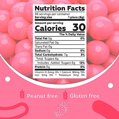 Gumballs in Jar - 1 Inch Large Gumballs - Pink Lemonade Flavored Bubble Gum Pink Gumballs - Kids Gum - Gumballs for Kids - 9 OZ