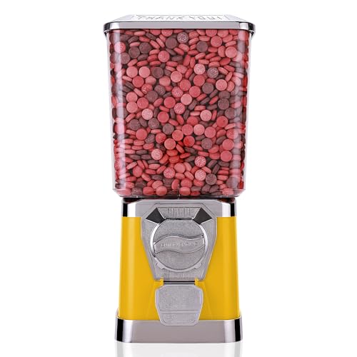 Gumball Machine - Bouncy Balls Vending Machine - Toys Vending Machine - Capsule Vending Machine - Yellow Body Square Bank - Without Stand (Yellow)
