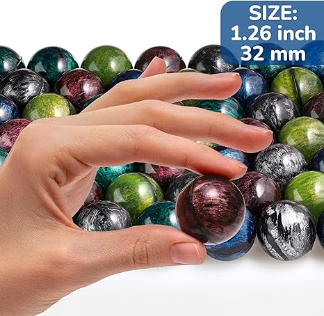 Entervending Bouncy Balls Bulk Little Bowling Ball for Kids and Gumball Machine 50 pcs 32 mm 1.26"
