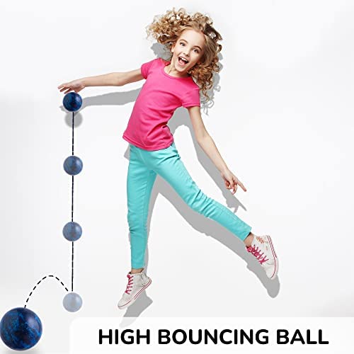 Bouncy Balls - Rubber Balls for Kids - Blue Bowling Bounce Balls - 100Pcs Large Bouncy Ball 45mm - Super Ball Vending Machine Toys