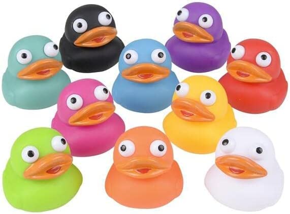 Ducky Eye Poppers 2 Inch - Easter Egg Fillers - Playset for Ducky Bath Toys 10 Pcs - Ducky City Rubber Duck - Baby Beach Pool - Bulk Gifts for Kids