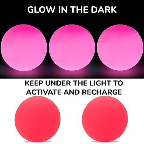 Glow in The Dark Bouncy Balls - 100Pcs Large Bouncy Ball 45mm  Hi Bounce Balls - Halloween Party Favors Balls - Glow Party Bouncing Balls