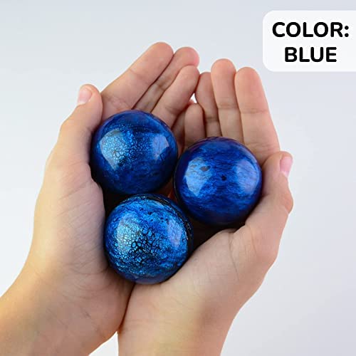 Bouncy Balls - Rubber Balls for Kids - Blue Bowling Bounce Balls - 100Pcs Large Bouncy Ball 45mm - Super Ball Vending Machine Toys