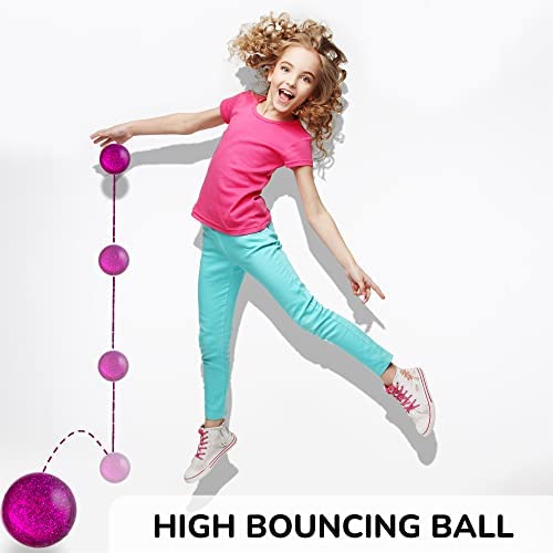 Bouncy Balls Bulk - Rubber Balls for Kids - Single Color Glitter Bounce Balls - Bundle of 4 Packs (100pcs) Large Bouncy Ball 45 mm Balls Party Favors