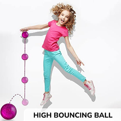 Bouncy Balls Bulk - Rubber Balls for Kids - Single Color Glitter Balls - Bundle of 2 Packs (50pcs) Large Bouncy Ball 45mm - Super Ball Toys