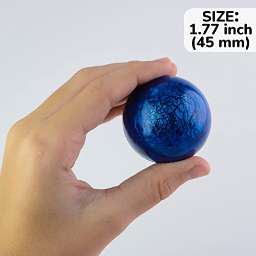 Bouncy Balls - Rubber Balls for Kids - Blue Bowling Bounce Balls - 100Pcs Large Bouncy Ball 45mm - Super Ball Vending Machine Toys