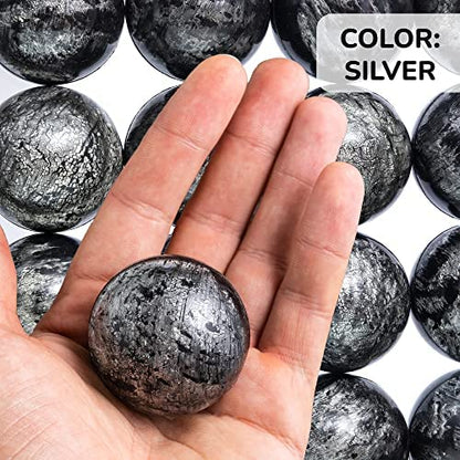 Bouncy Balls - Silver Bowling Bounce Balls - 50 Pcs Large Bouncy Ball 45 mm - Super Ball Vending Machine Toys - Bouncing Balls Party Favors