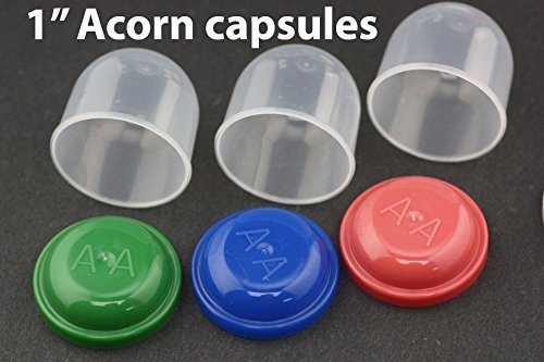 A&A 1000 1" Empty AA Acorn Capsules Bulk for Gumball-Toy Vending Machine