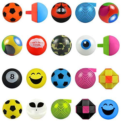 Gumball Machine with Stand - 3 Vending Machines Bundled with Refill - 3.4LB Bag of 1'' Gumballs, 1'' Bouncy Balls 200 pcs and Selfevending Toys