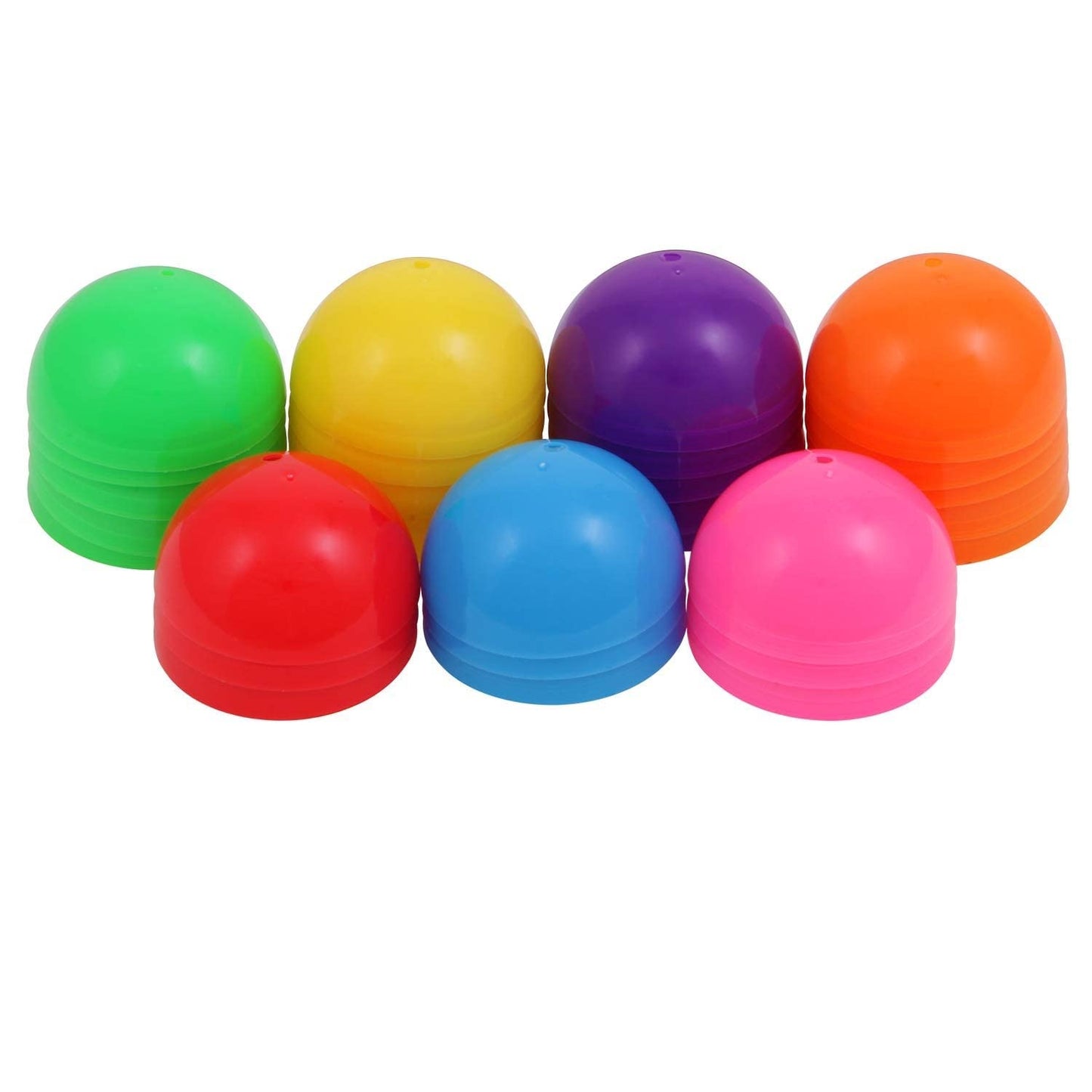 Empty Colored Round Capsules 1.26 inch 50 pcs Bulk Assorted Colors Capsule Plastic Containers Surprise for Kids Party Favor Prize