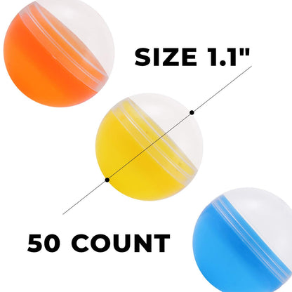 1.1 Inch Tiny Semi-Translucent Empty Clear-Colored Round Capsules - 250 Pcs Gumball Machine Containers Small Colored Containers