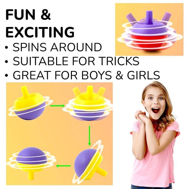 Easter Egg Fillers - Flip Upside Down Spinning Toys Bulk- Spinning Top Party Favors for Kids - Plastic Spinning Tops Bulk Gifts for Kids