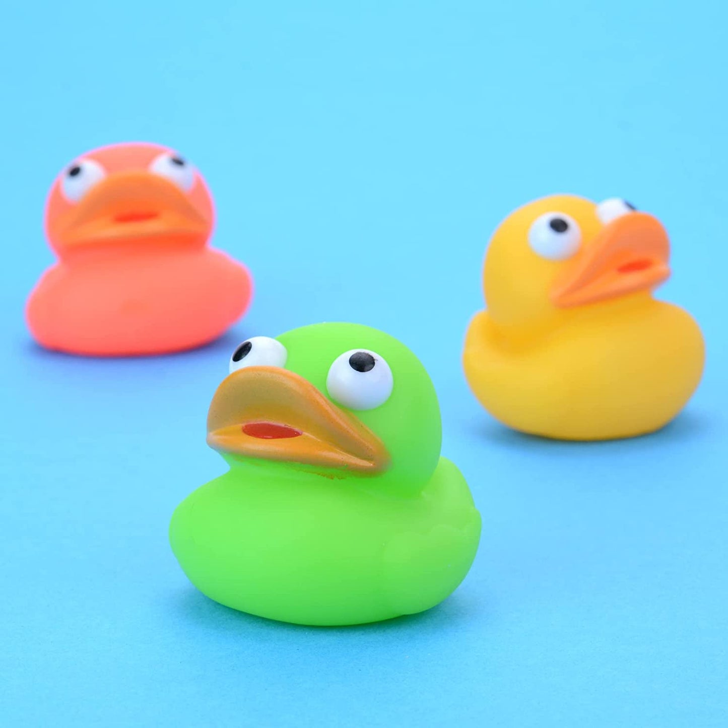 Ducky Eye Poppers 2 Inch - Easter Egg Fillers - Playset for Ducky Bath Toys 10 Pcs - Ducky City Rubber Duck - Baby Beach Pool - Bulk Gifts for Kids