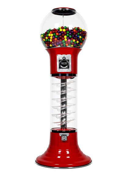 Spiral Gumball Machine 4'10" for $0.25. Great for 1” Gumballs, Bouncy Balls, Capsule Toys