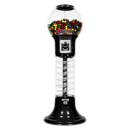 Spiral Gumball Machine 4'10" for $0.25. Great for 1” Gumballs, Bouncy Balls, Capsule Toys