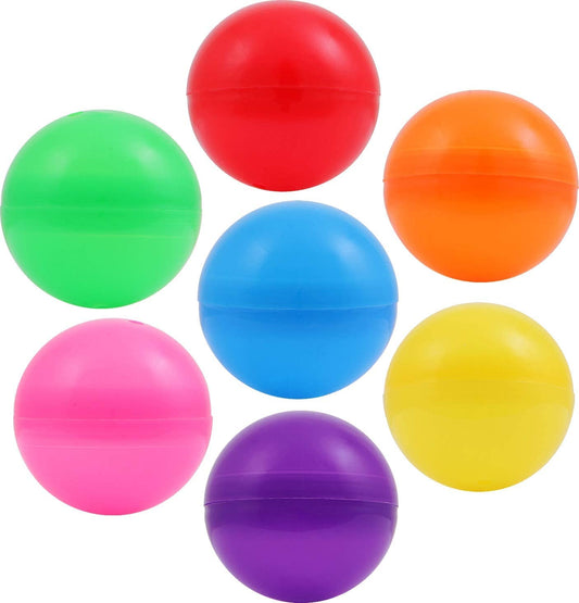 Empty Colored Round Capsules 1.26 inch 50 pcs Bulk Assorted Colors Capsule Plastic Containers Surprise for Kids Party Favor Prize