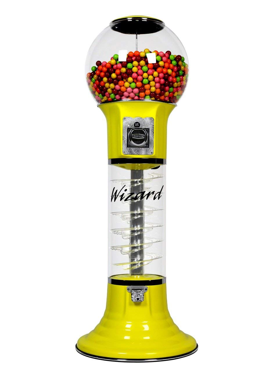 Spiral Gumball Machine 4'10" for $0.25. Great for 1” Gumballs, Bouncy Balls, Capsule Toys