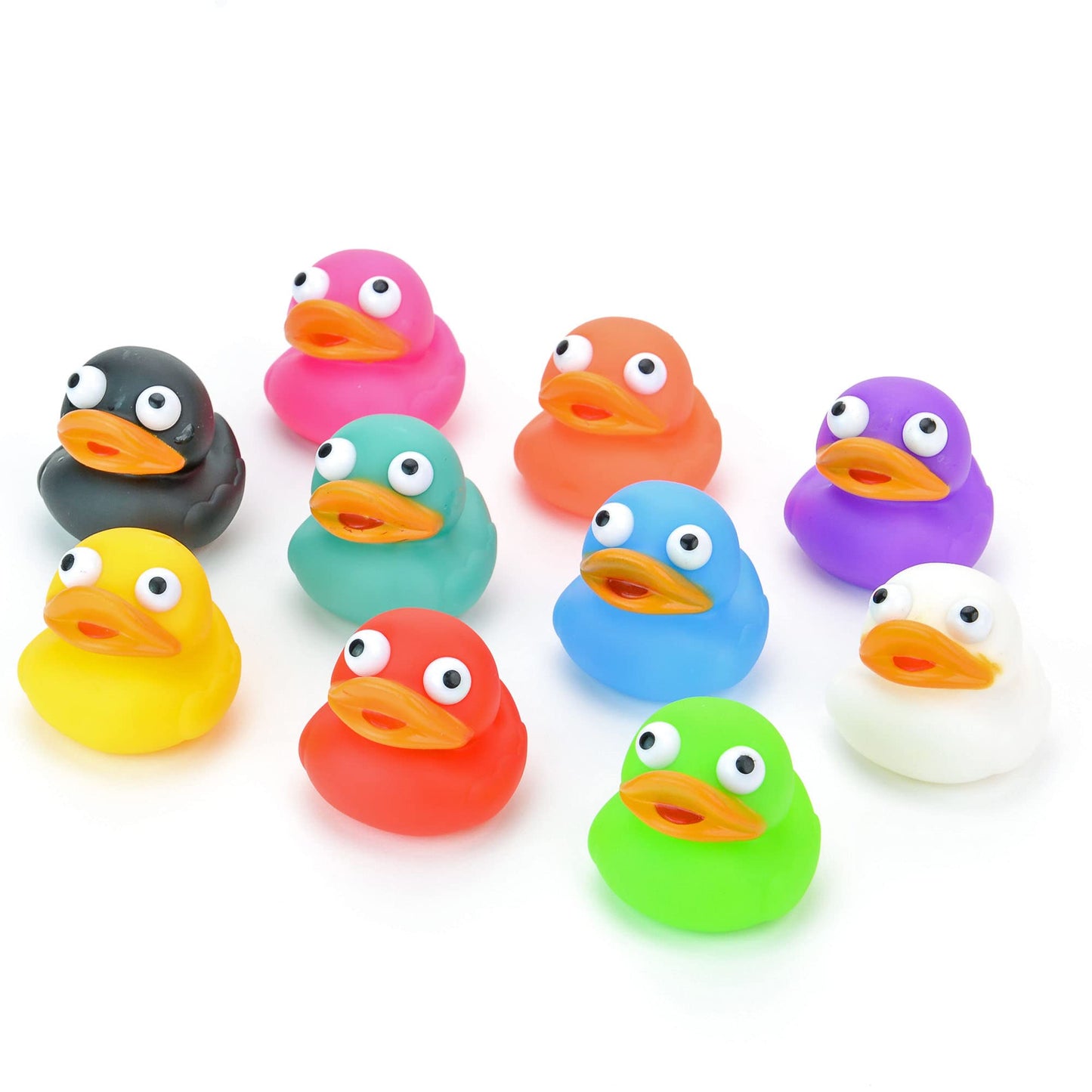 Ducky Eye Poppers 2 Inch - Easter Egg Fillers - Playset for Ducky Bath Toys 10 Pcs - Ducky City Rubber Duck - Baby Beach Pool - Bulk Gifts for Kids