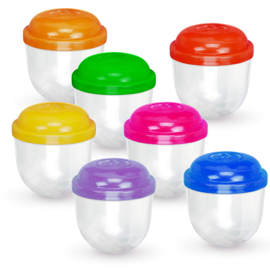 Empty Acorn Capsules 2" for Vending Machine - Assorted Colors Gumball Containers for Kids Party Favors - Colored Lids and Clear Bottoms 1000 pcs