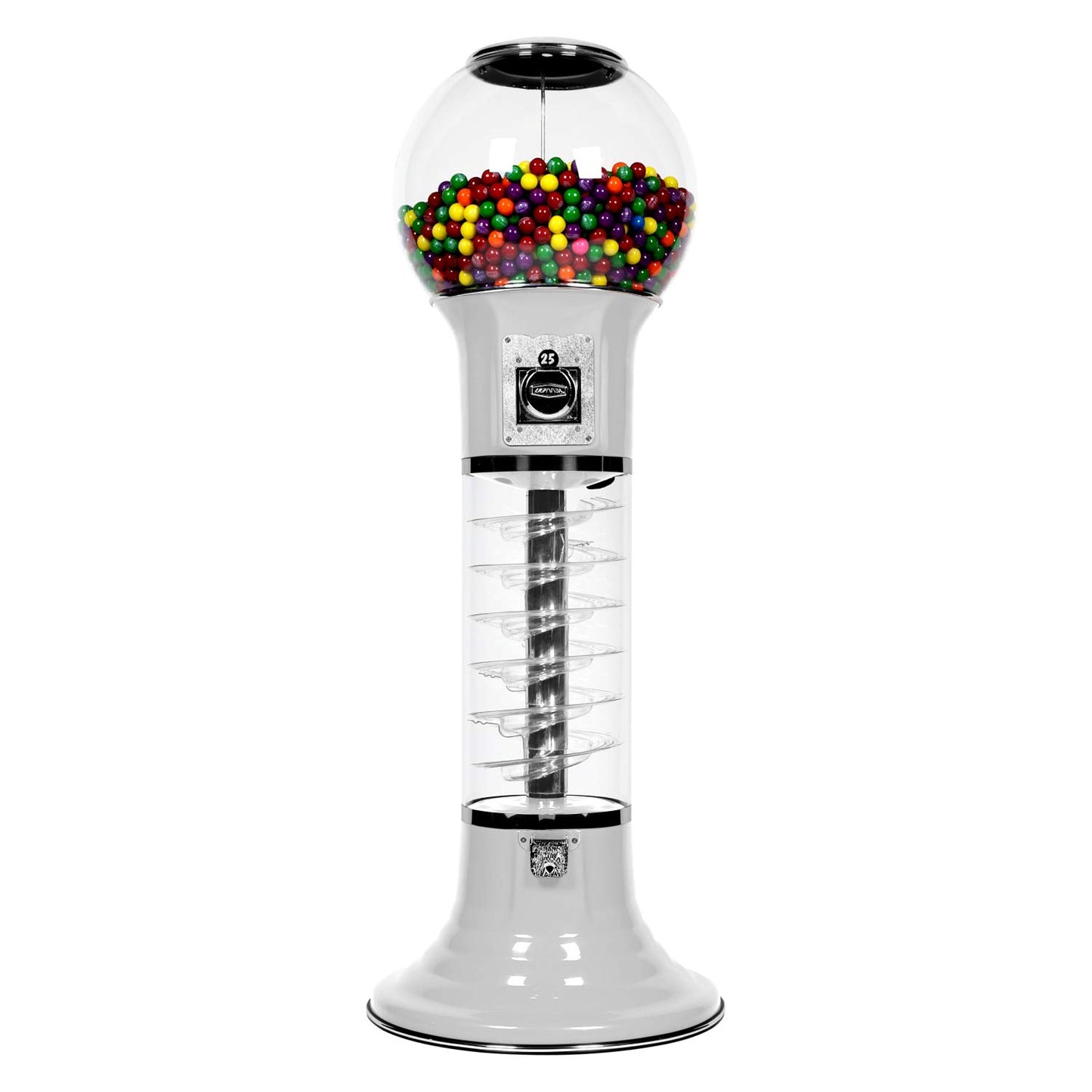 Spiral Gumball Machine 4'10" for $0.25. Great for 1” Gumballs, Bouncy Balls, Capsule Toys