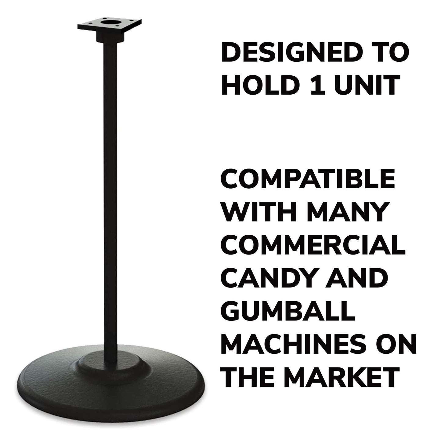 Vending Machine with Metal Stand & Cylinder Globe - Bubble Gum Blue Vending Machine and Black Metal Stand Bundle - Coin Gumball Machine