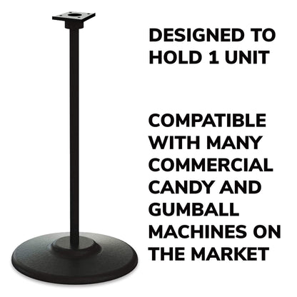 Vending Machine with Metal Stand & Cylinder Globe - Bubble Gum Blue Vending Machine and Black Metal Stand Bundle - Coin Gumball Machine