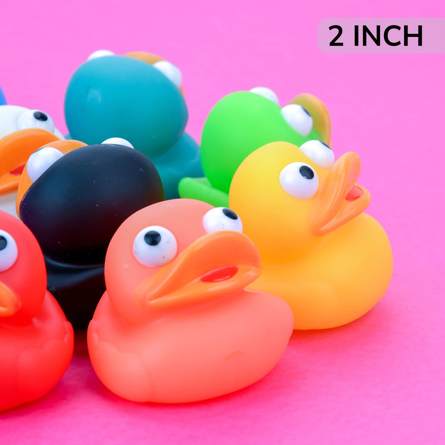 Ducky Eye Poppers 2 Inch - Easter Egg Fillers - Playset for Ducky Bath Toys 10 Pcs - Ducky City Rubber Duck - Baby Beach Pool - Bulk Gifts for Kids