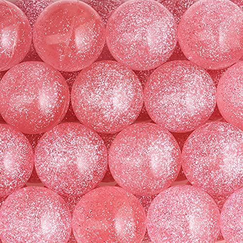 Bouncy Balls Bulk - Single Color Glitter Bounce Balls - Bundle of 4 packs (100pcs) Large Bouncy Ball 45mm  - Bouncing Balls Party Favors