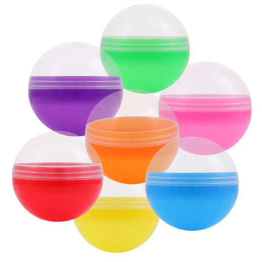 3.9 Inch Empty Plastic Capsules - 12 Pcs Clear-Colored Round Capsules - 100 mm Toy Capsules - Empty Capsule Balls for Prizes  - Bath Bombs Molds